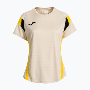 Women's tennis shirt Joma Montreal beige/yellow