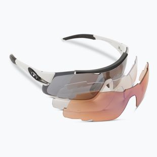 Tifosi Davos smoke/ac red/clear cycling glasses