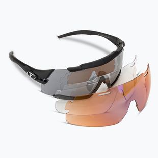 Tifosi Aethon 3 matte black/smoke/ac red/clear cycling glasses