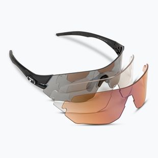 Tifosi Tsali matte black/smoke/ac red/clear cycling glasses