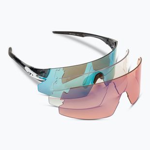 Tifosi Rail Xc Clarion crystal smoke/clarion blue/ac red/clear cycling glasses
