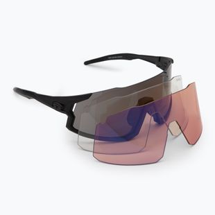 Tifosi Stash blackout/smoke/ac red/clear sunglasses