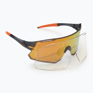Tifosi Rail Race Clarion satin vapor/orange/clear sunglasses