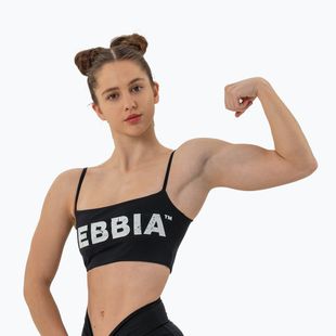 Women's training top NEBBIA Bandeau Bra Back Check black