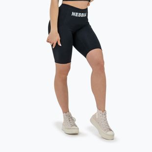 Women's NEBBIA High Waisted Biker 10″ Gym Therapy training shorts black