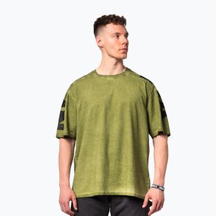 Men's training shirt NEBBIA Washed-Off Lifting Club green