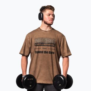 Training shirt NEBBIA Washed-Off Heritage light brown
