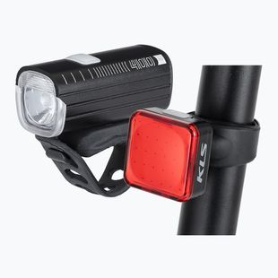 Kellys Lumio black bicycle light set