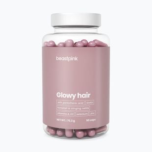 Supplement GymBeam Glowy Hair - BeastPink 90 capsules