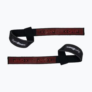 Weightlifting straps GymBeam X-Grip black/red