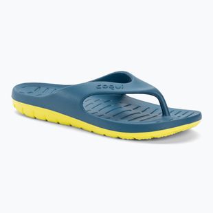 Men's Coqui Zucco niagara blue/citrus flip flops