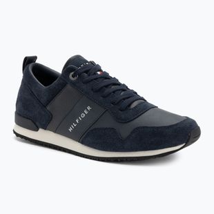 Tommy Hilfiger men's shoes Iconic Leather Suede Mix Runner midnight