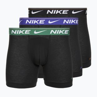 Nike Dri-FIT Ultra Comfort men's boxer shorts 3 pairs black evrgreen aura/deep night/black waistband