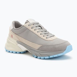 Calvin Klein women's shoes YW0YW01852 Hike Runner Mg Nylon Mix formal gray/eggsshell creamy/white