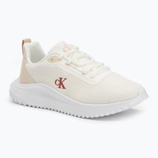 Calvin Klein women's shoes YW0YW01851 Eva Runner L-Up Mix Mesh Logo Ck bright white/black