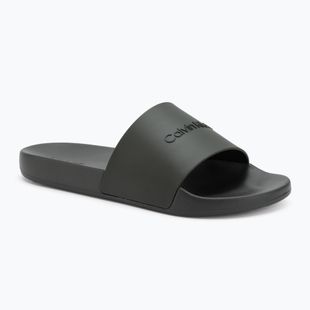 Calvin Klein men's flip-flops HM0HM00455 Pool Slide Rubber dark olive
