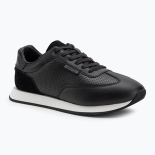 Calvin Klein men's shoes HM0HM01871 Low Prof Runn Laceup Perf Lth Black/Bright White