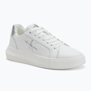 Calvin Klein women's shoes YW0YW01224 Cupsole Mono Lth Wn white/silver