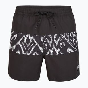 Men's O'Neill Cali Block 15'' black magic carpet swim shorts