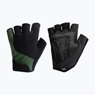 Rogelli Essential black/green men's cycling gloves