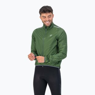 Men's cycling jacket Rogelli Essential Rain fluor army green