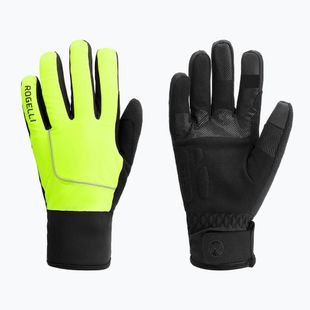 Men's cycling gloves Rogelli Essential Winter Waterproop fluor yellow