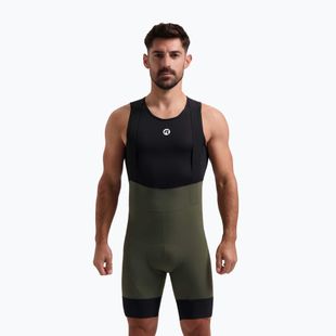 Rogelli Signature Bib Short men's cycling shorts green