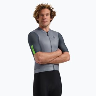 Men's cycling jersey Rogelli Fast grey / turguoise