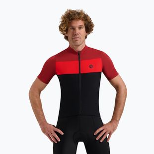 Rogelli Core Block men's cycling jersey black / bordeaux / red