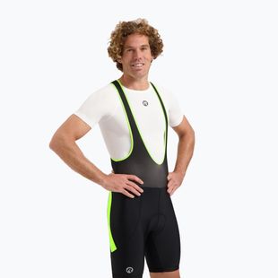 Rogelli Core Bib Short men's cycling shorts black/fluor yellow