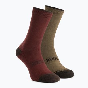 Socks Rogelli Wool Wintersocks 2 pairs bordeaux/brown