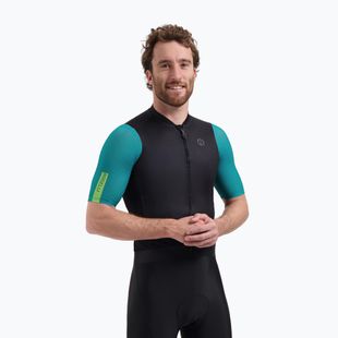 Men's cycling jersey Rogelli Fast black/teal/green