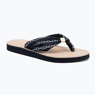 Tommy Hilfiger women's flip flops Chain Print Elevated Sandal space blue