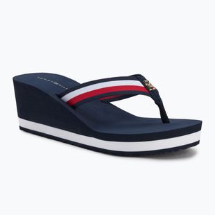 Tommy Hilfiger women's flip flops Corporate Wedge Beach Sandal space blue