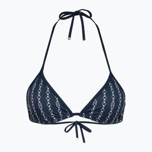 Tommy Hilfiger Triangle Rp Print flag chain swimsuit top dark night navy