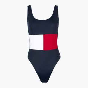 Tommy Hilfiger women's one-piece swimsuit One Piece (Ext Sizes) dark night navy