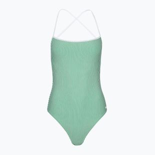 Women's Tommy Hilfiger Straight One Piece seersucker swimsuit radiant green/white