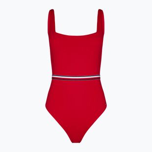 Tommy Hilfiger women's one-piece swimsuit Square Neck One Piece primary red