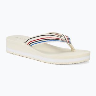 Tommy Hilfiger women's Wedge Stripes Beach Sandal calico flip flops