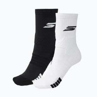 Men's socks SKECHERS Select Terry Crew 2 pairs white/black