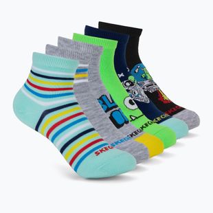 Children's socks SKECHERS Non Terry High Qtr Crew 6 pairs grey/grey
