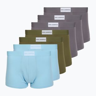 Men's boxers KARL LAGERFELD Essential Logo Trunk 7 pairs olive/clear sky/excalibur