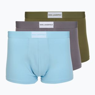 Men's boxers KARL LAGERFELD Essential Logo Trunk 3 pairs olive/clear sky/excalibur
