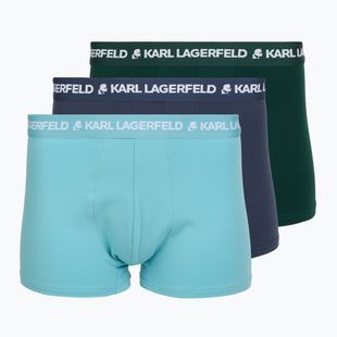 Men's boxers KARL LAGERFELD Logo Trunk Multiband 3 pairs dark sea/indigo/blue