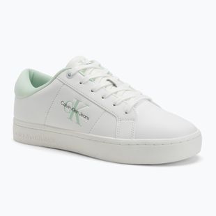 Calvin Klein women's shoes YW0YW01444 Classic Cupsole Lowlaceup Lth Wn bright white/moonlight jade