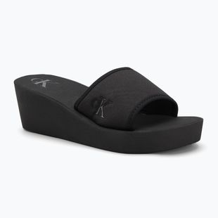 Calvin Klein women's flip flops YW0YW01725 Beach Wedge Slide Canvas triple black