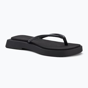 Women's Calvin Klein YW0YW01716 Sq Low Wedge Sandal Stitch triple black flip flops