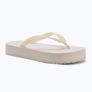 Calvin Klein women's flip flops YW0YW01830 Beach Sandal Flatform Tpu eggshell/bright white