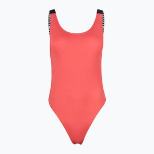 Women's one-piece swimsuit Calvin Klein KW0KW02754 Intense Power Rib Scoop Back One Piece-RP dazzling coral