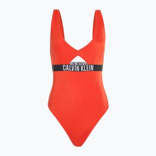 Calvin Klein women's swimsuit KW0KW02746 Intense Power One Piece Fashion Fit flamingo chili